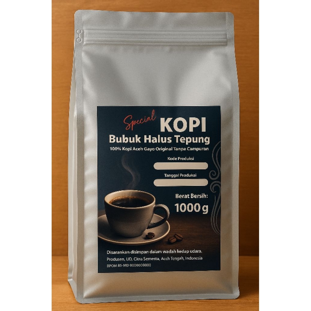

Kopi Bubuk Halus 100% Arabika Asli-Rasa Murni, Aroma menggoda grade 1kg//RJ Coffee