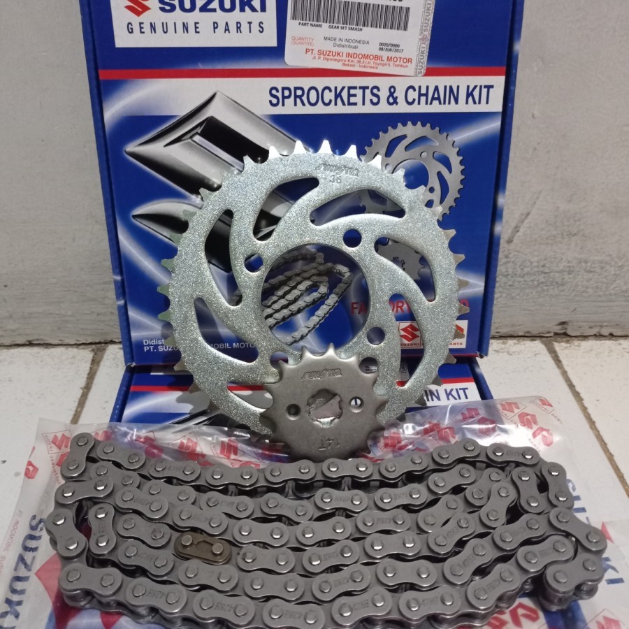 GEAR SET GEAR RANTAI RODA DEPAN BELAKANG+RANTAI SMASH 110 SHOGUN 125