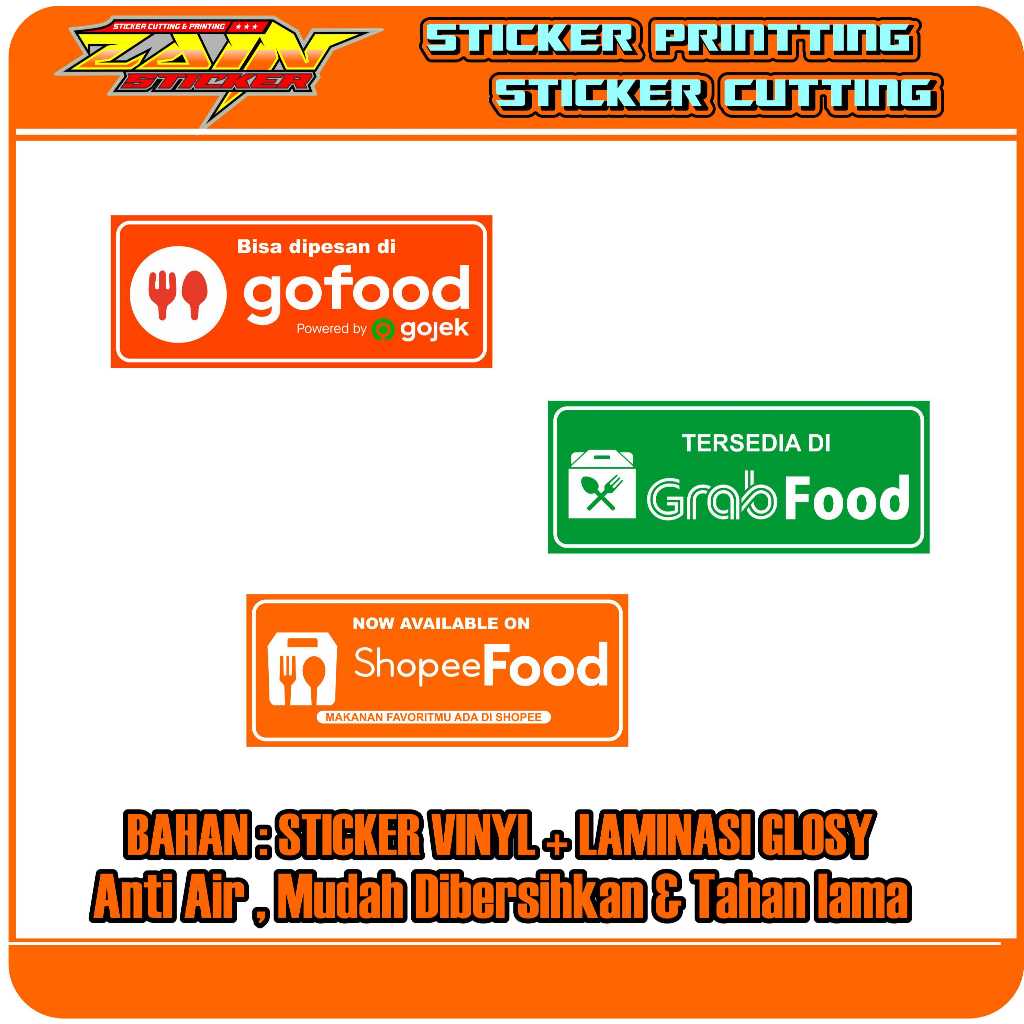 

Stiker vinyl online food - stiker online food murah