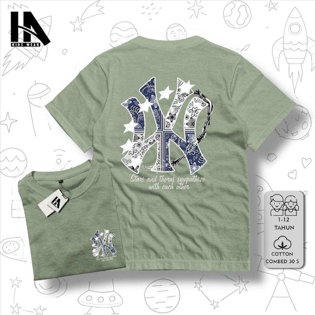 RJ8 Baju Kaos Distro Anak Laki laki Perempuan Catton Combad 30s 1-12Thn