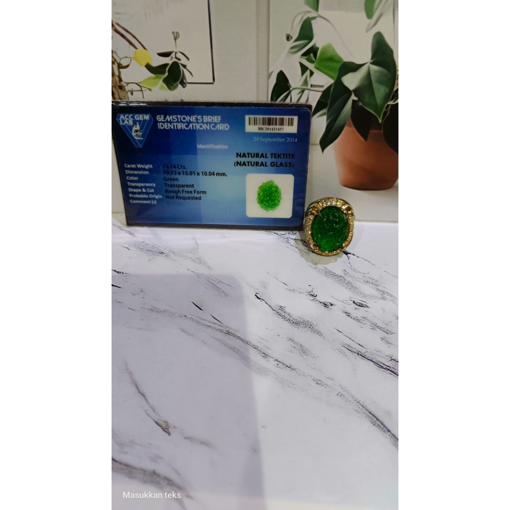 BATU SATAM TEXTIDE PLUS RING ASLI CEKOSLOVAKIA ORIGINAL BERSERTIFIKAT