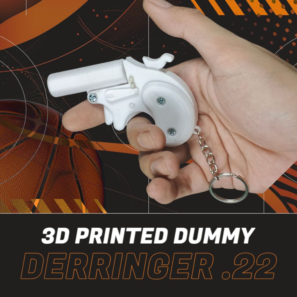 Educational Toys 3D Printed Derringer Keychain Mini Bahan Plastik