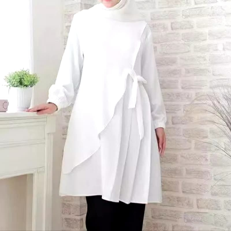 Tunik Putih Variasi kekinian bahan crinkle