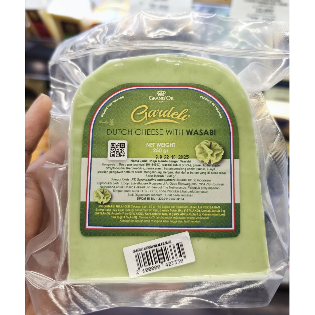 

Keju Grandor Gardeli Dutch Cheese With Wasabi / Keju Gouda Dngn wasabi / 250 gr