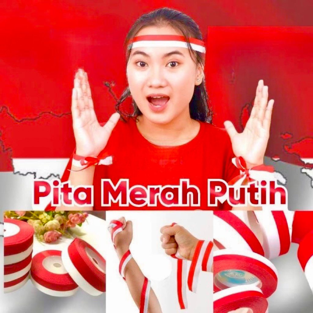 

Pita Merah Putih Bahan Kain Satin Pita Roll Bendera Indonesia 20 Yard