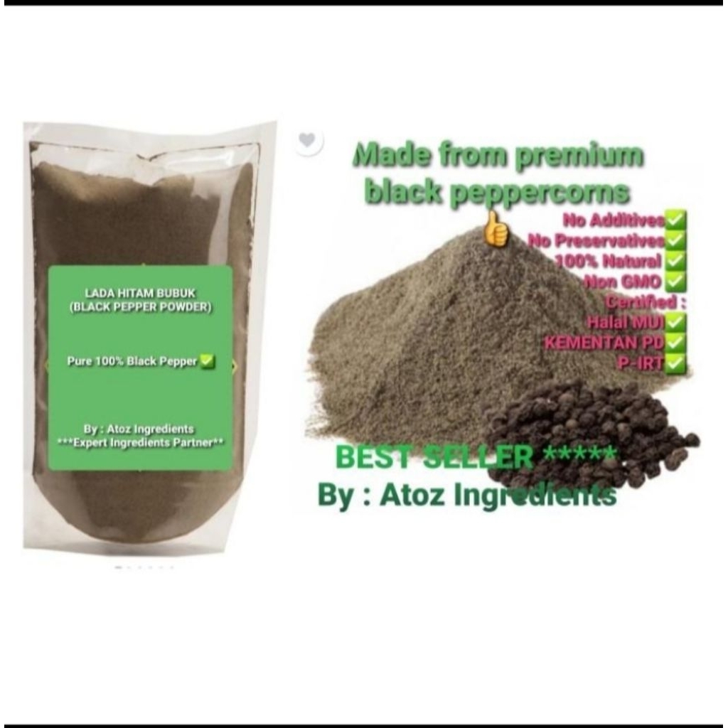 

Lada Hitam Bubuk Murni 100% 1kg / Black Pepper Powder 1kg