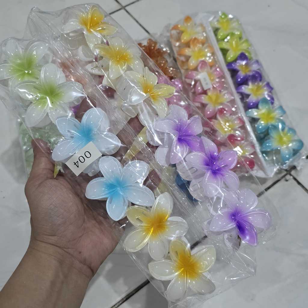 bp - jedai kamboja 6cm lusinan jepit rambut motif plumeria grosiran