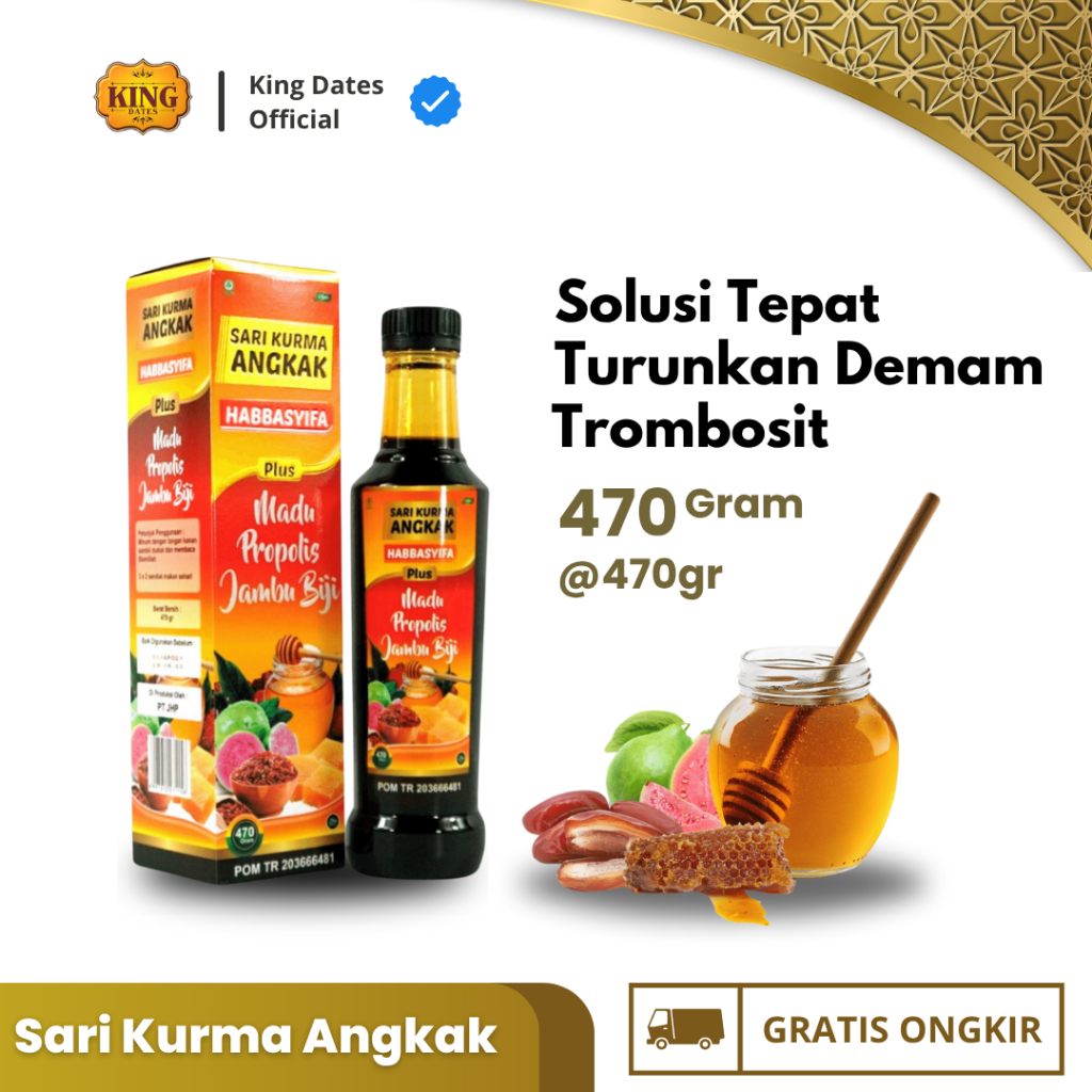 

Sari Kurma Madu Angkak Habbasyifa 470gr Plus jambu Biji Daun Ubi - Syifa Herbal Alami