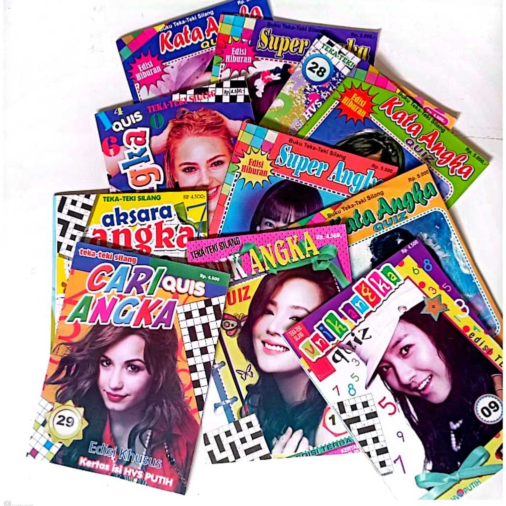 10 Pcs Teka Teki Silang Angka - Pendek | Teka Teki Silang TTS Angka Pendek - 10 Pcs