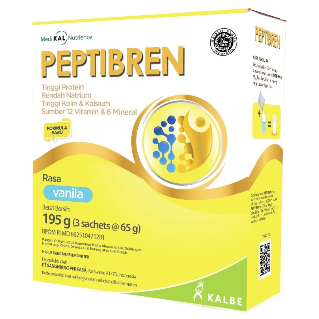

Peptibren Vanilla 195gram 1 sachet @65gram