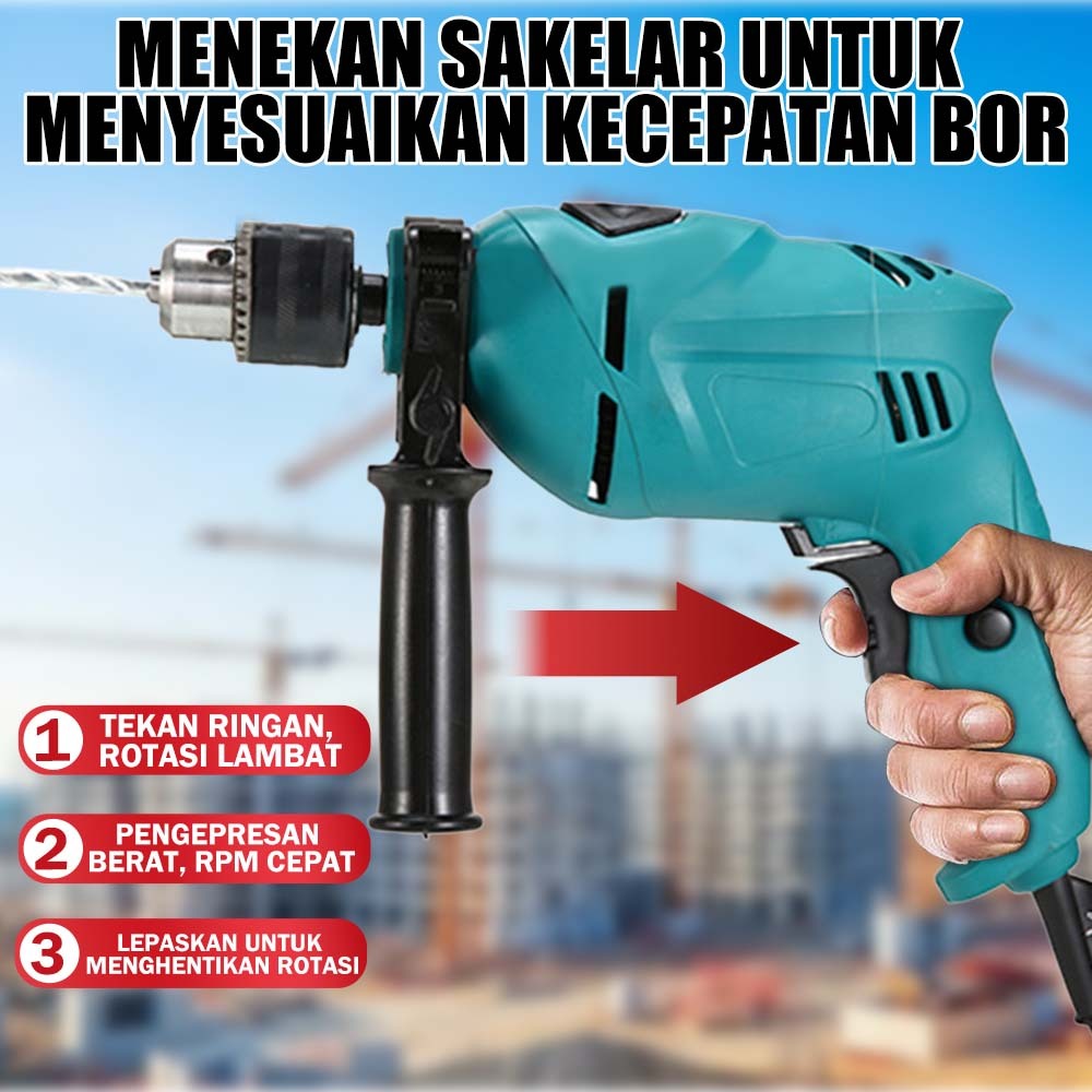 Mesin Bor Listrik 13MM Bolak Balik Bor Listrik Modern Bor 13MM Bor Tembok Bor Tangan
