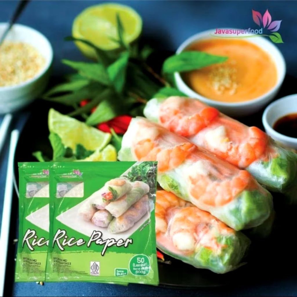

Java Ricepapper 400g / 40 lembar bulat / kulit lumpia banhtrang / Ricepapper vietnam