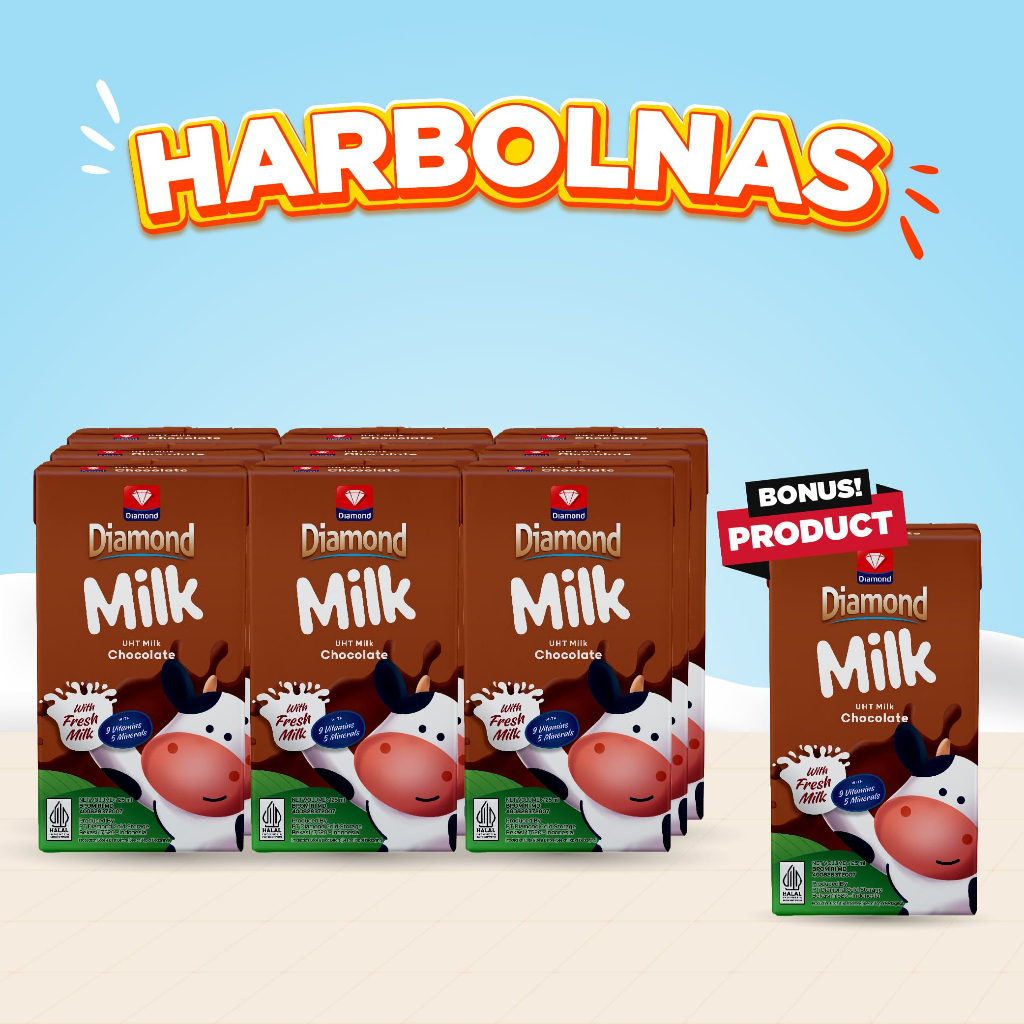 

BONUS PRODUCT BUY 9 PCS DIAMOND MILK UHT CHOCOLATE 125 ML FREE BUY 1 PCS DIAMOND MILK UHT CHOCOLATE 125 ML