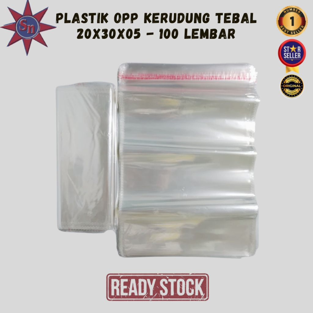 

Plastik OPP Kerudung Tebal 20X30X05 - Super King SM - 100 Lembar