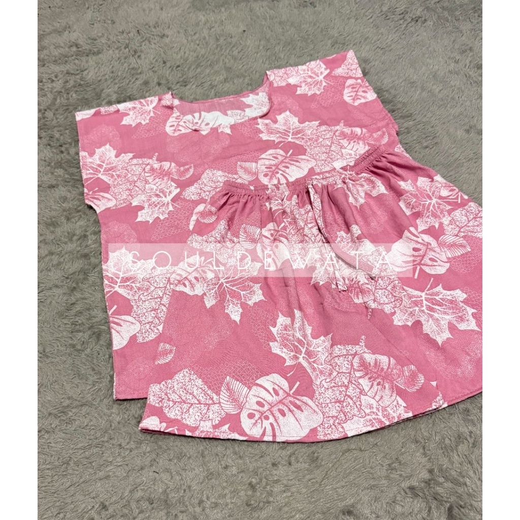 Setelan baby doll pendek motif baru | One set | Set baju tidur