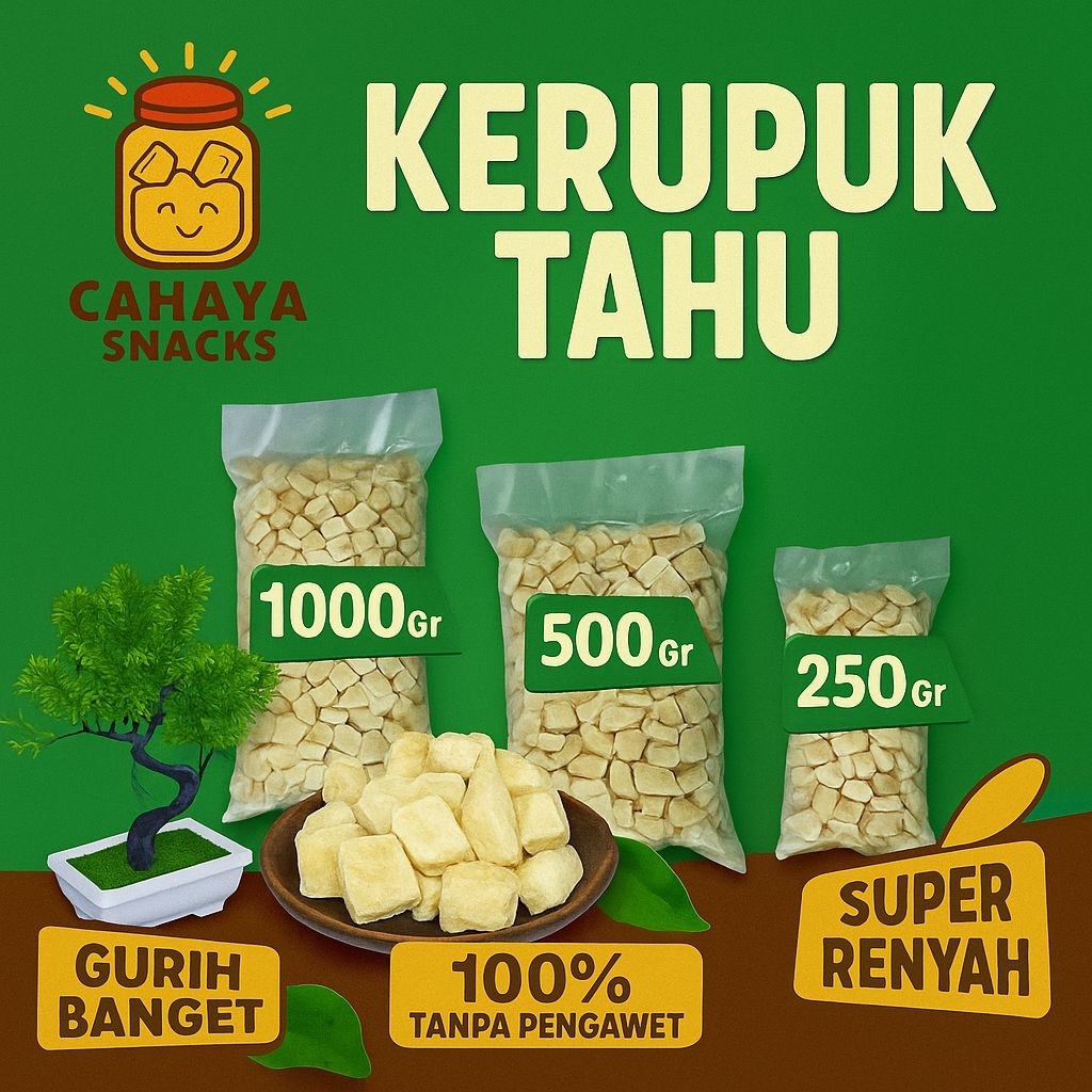 

Kerupuk Tahu Kotak 250Gr – Gurih Renyah, Cemilan Kiloan Murah, Kerupuk Rambak Cahaya Snacks