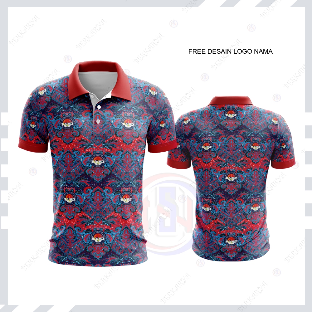 Kaos Polo Pria Baju Batik PPDI / Jersey Batik PPDI (Persatuan Perangkat Desa Indonesia) Printing