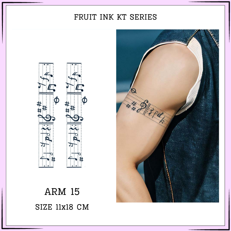 Motify Premium Tattoo Temporary ARMBAND-15 Fruit Ink Tato Temporer Motif Music  Pergelangan Tangan