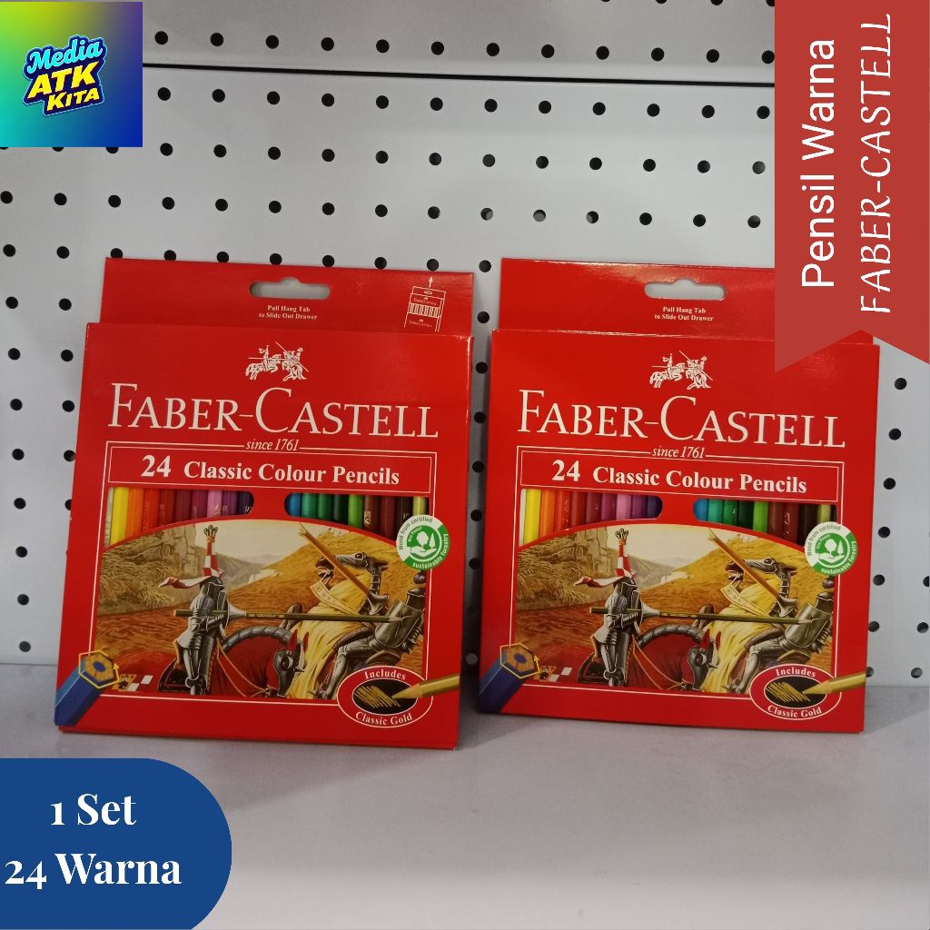

[1 Set] Pensil Warna Faber-Castell 24 Warna, 12 Warna Panjang, 12 Warna Pendek
