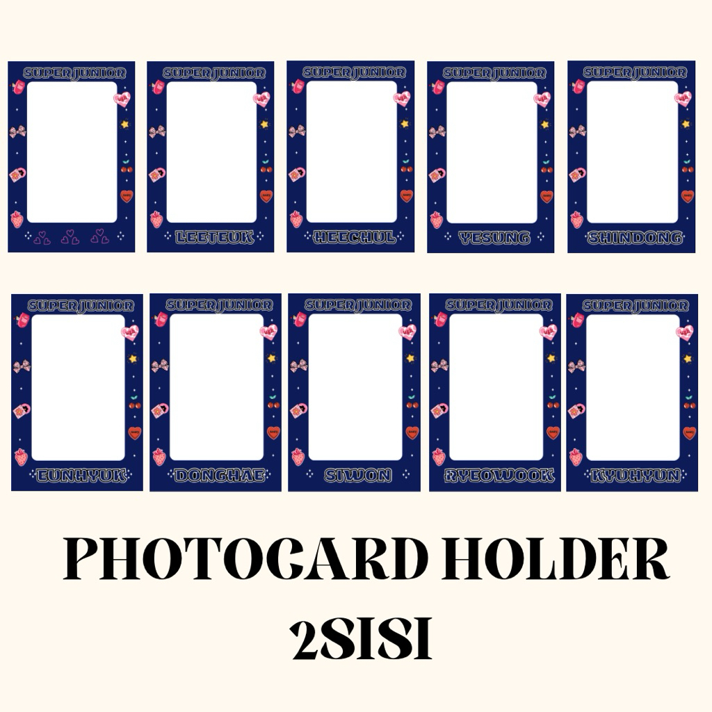 Photocard Holder / Cahol Super Junior Version Leeteuk Heechul Yesung Shindong Eunhyuk Donghae Siwon 