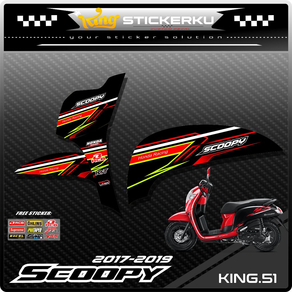 (COD) Stiker Scoopy New 2017/2020 Decal Striping Standar Scoopy New Premium Racing. KS.051