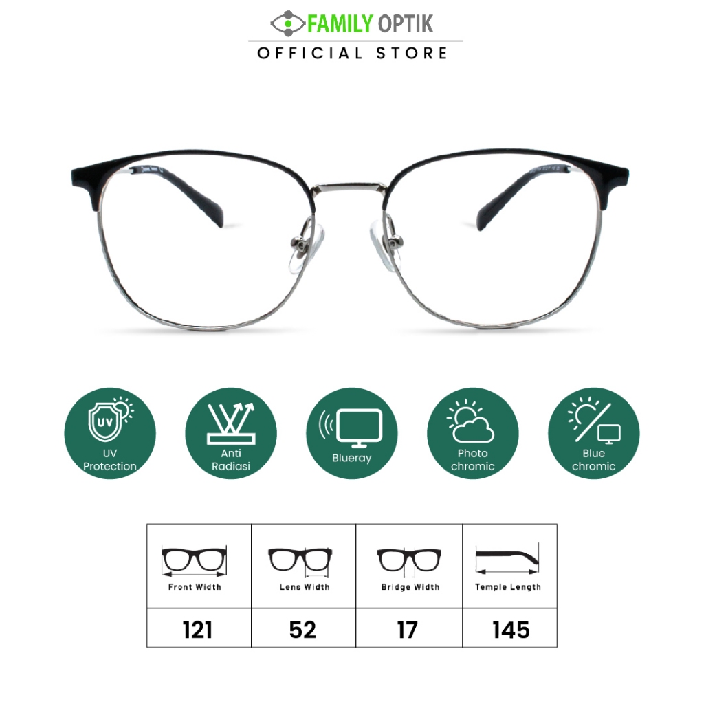 Family Optik - Frame Kacamata Blush On Joanna France 201004 Anti Radiasi Bluecromic Photocromic Minu