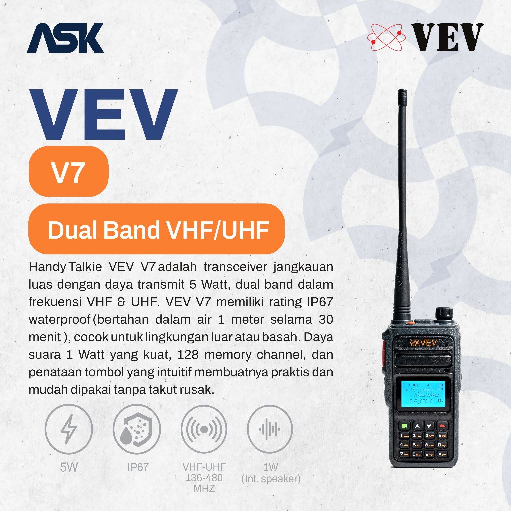 Handy Talky V7 VEV / HT V 7 VEV Dual Band