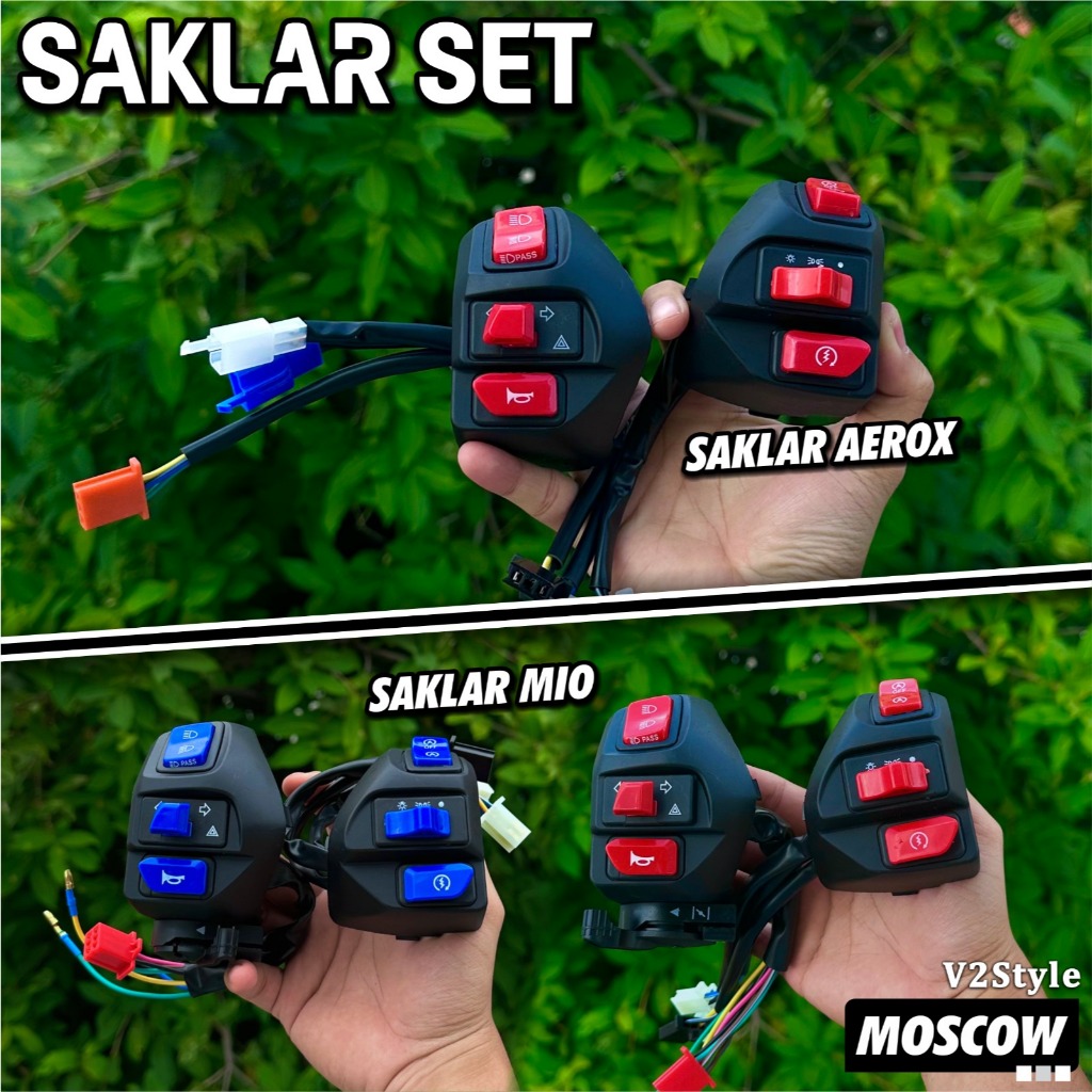 SAKLAR KIRI KANAN MOTOR MIO AEROX FULLSET SAKLAR SET MIO DAN AEROX TOMBOL KOMPLIT ENGINE ON OFF STAT