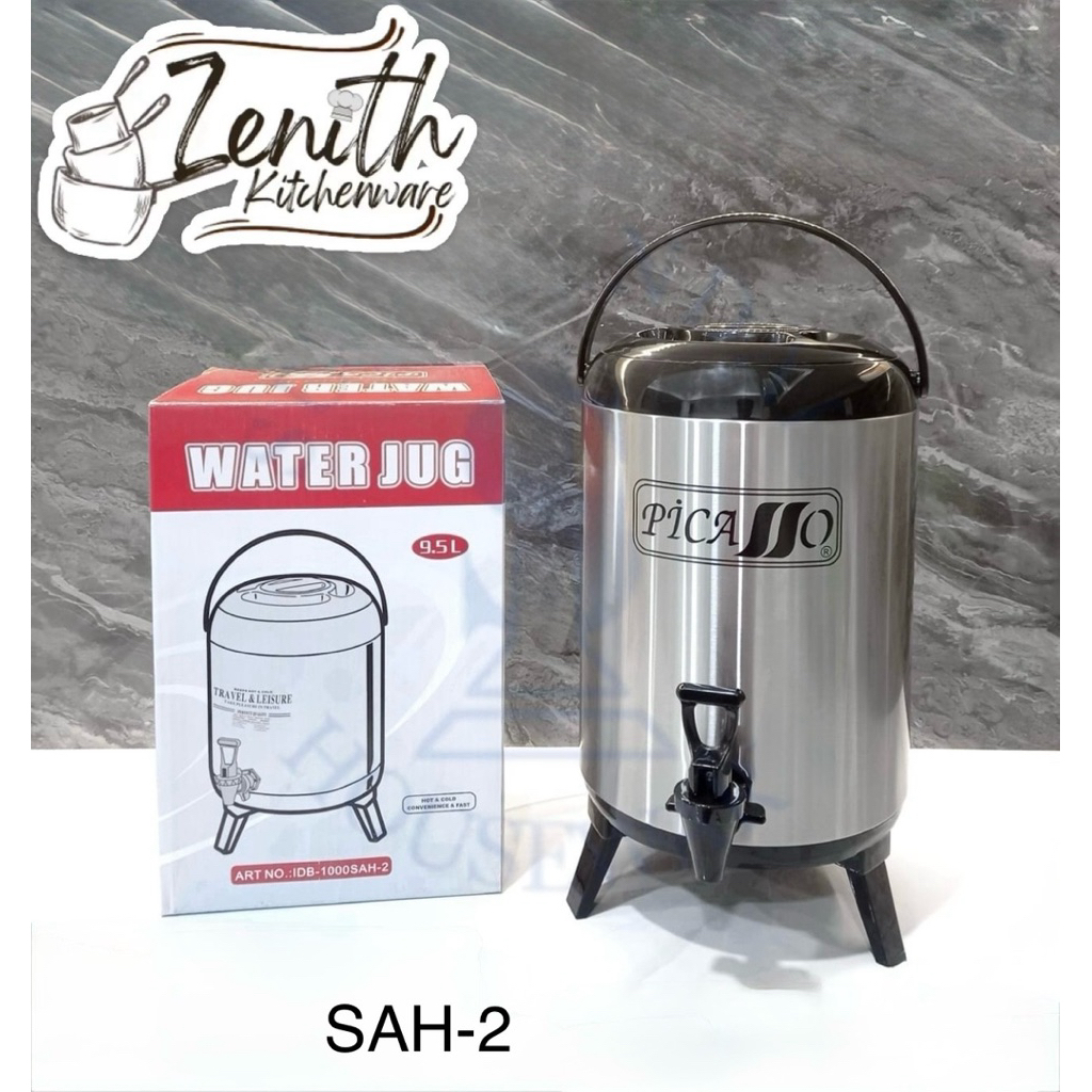 WATER JUG STAINLESS PICASSO 9,5 LITER TAHAN PANAS DINGIN 6 JAM/ DISPENSER MINUM PICASSO