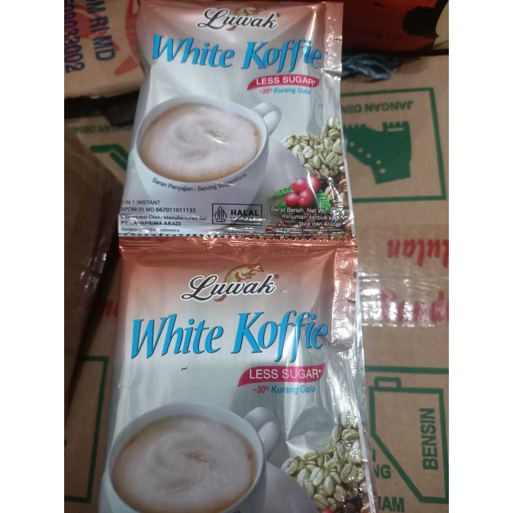 

kopi luwak white koffie less sugar sachet kopi putih coffee 20gr