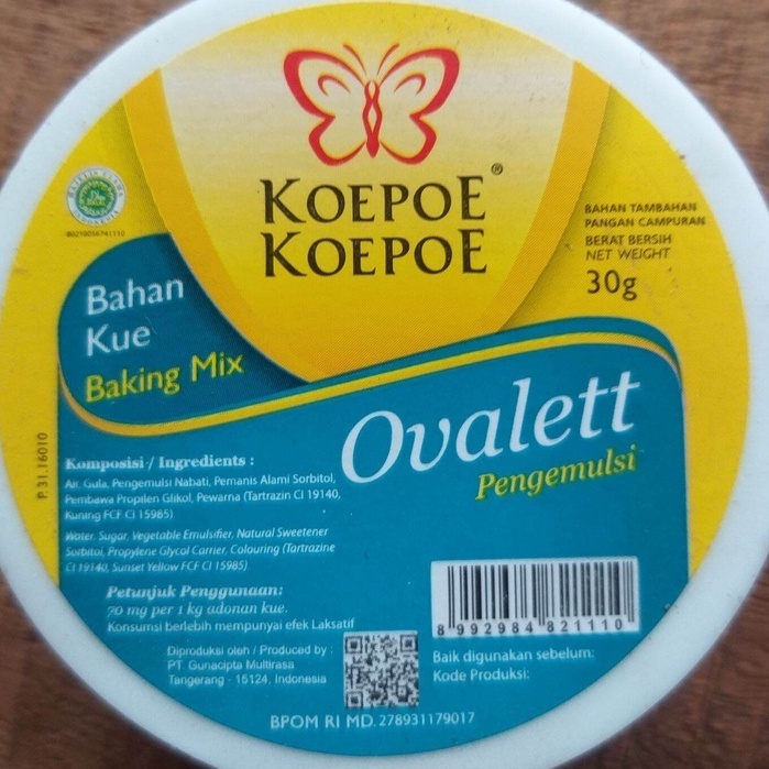 

[oddsolshop] pekanbaru/Koepoe Koepoe Ovalett Pengemulsi 30GR Bahan Kue Baking Mix Cake Cakes Roti