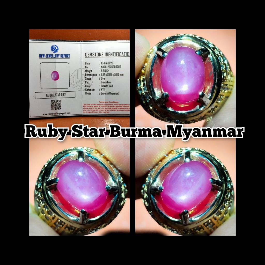 CINCIN BATU PERMATA RUBY STAR BURMA