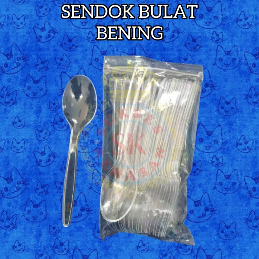 SENDOK BULAT BENING / SENDOK BUBUR / SENDOK PLASTIK uk. SEDANG isi 50 pcs