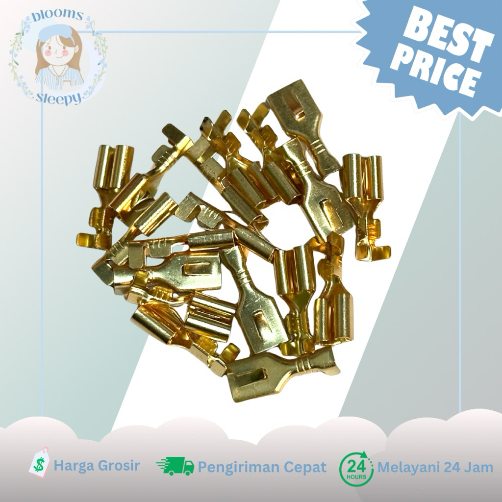 1 pcs Sekun Conector Sekun Terminal Skun Kabel Tweeter Walet Female Tembaga Kuningan