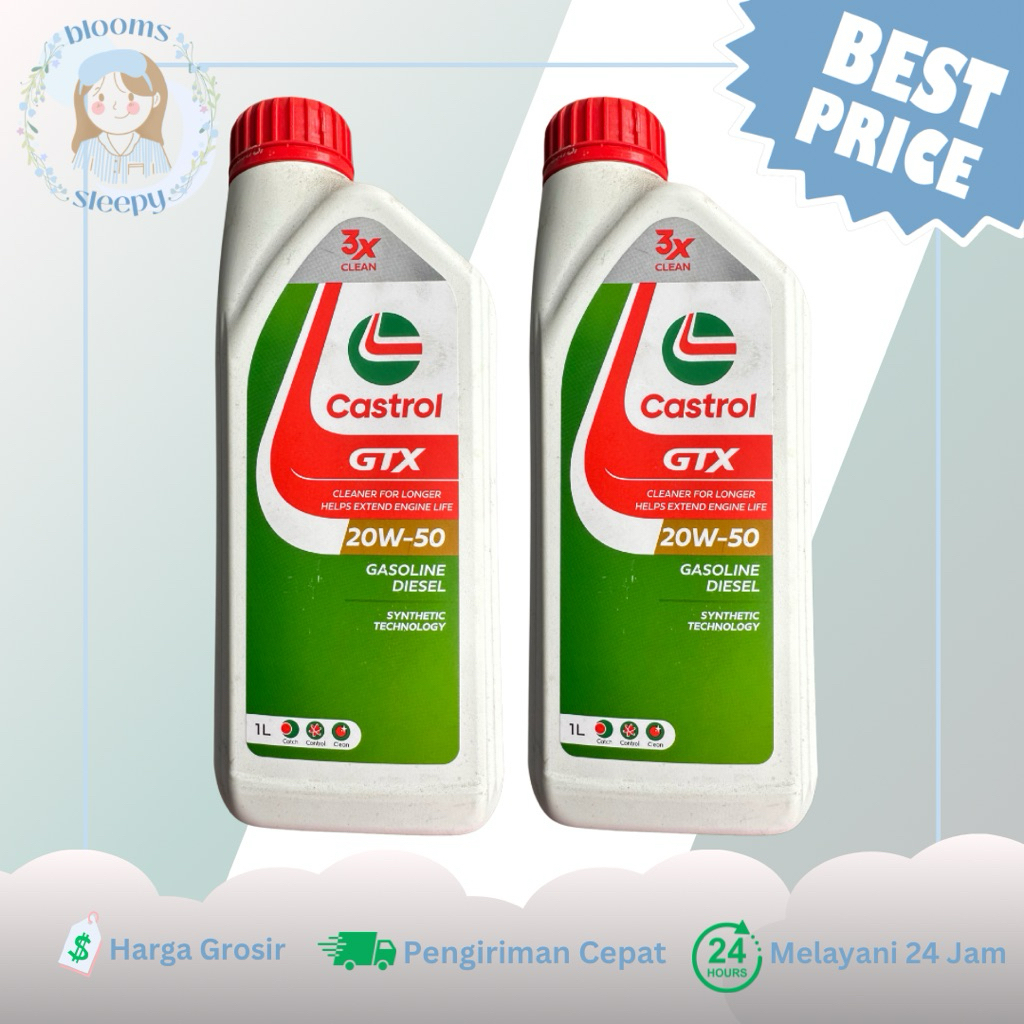TERMURAH 1 Liter Oli Castrol GTX 20W-50 Gasoline Diesel 1L