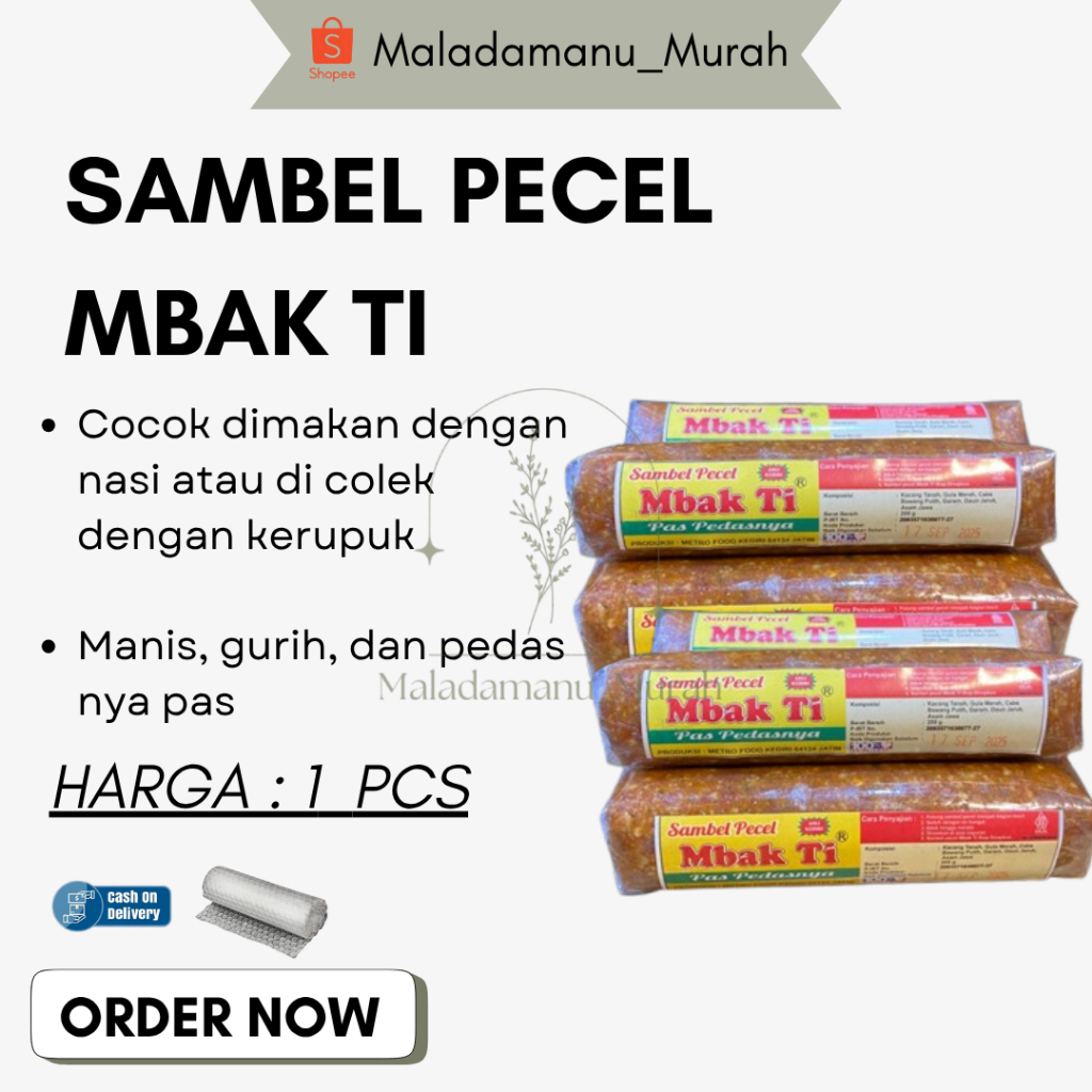 

Sambel Pecel Khas Kediri Sambel Pecel Mbak Ti 200gr dan 700gr Asli Homemade 100% Halal