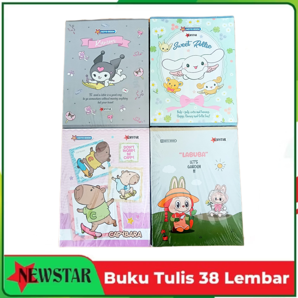 

Buku Tulis Newstar isi 38 Lembar isi 1pak (10)/ buku tulis anak / karakter / motif/tebal murah