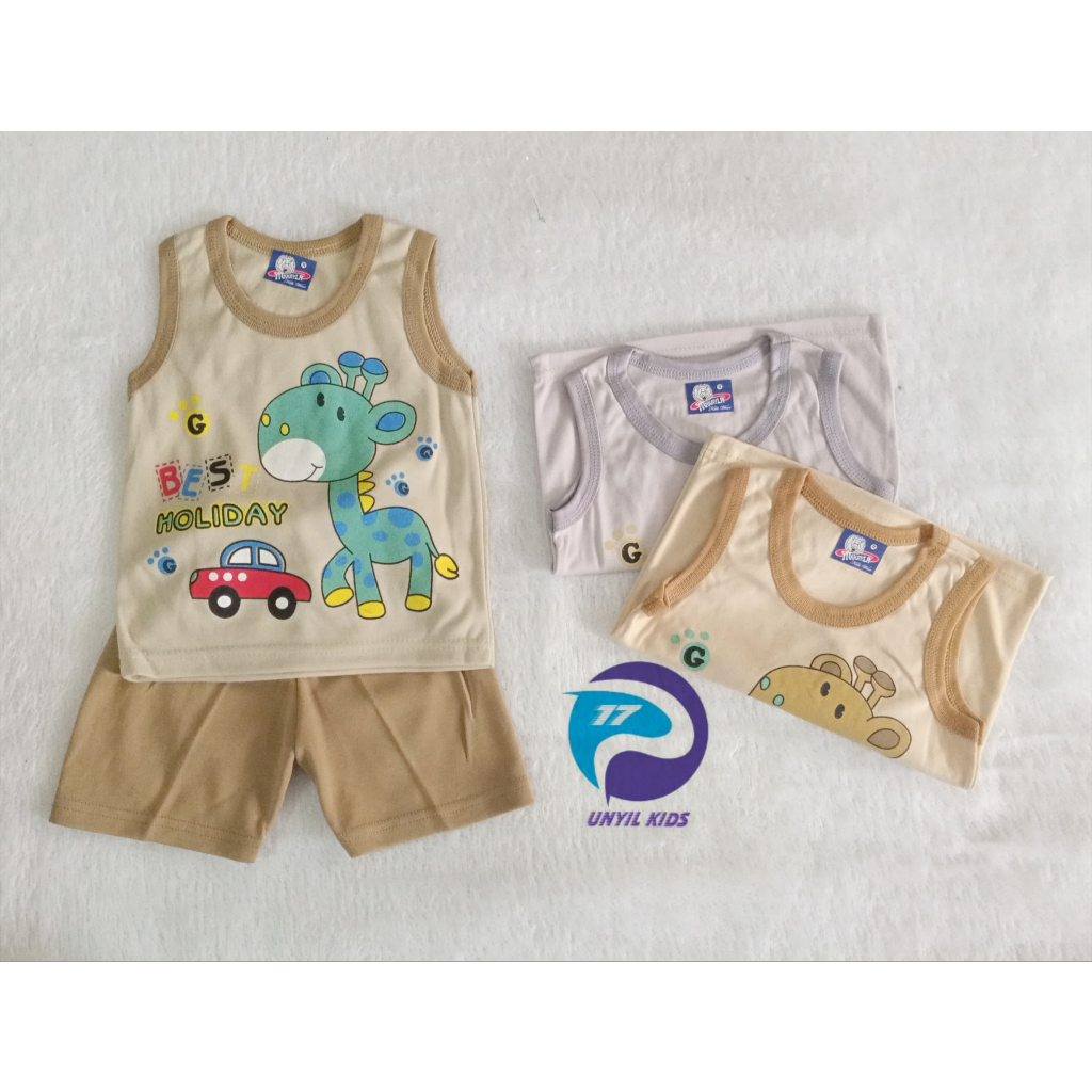 Setelan anak laki laki motif robot / setelan Amena Usia 6-24 Bulan