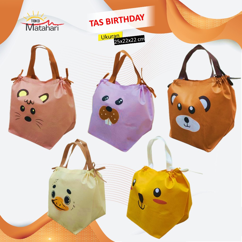 

Goodie Bag Birthday Tas Spunbond Kotak Nasi 21X21 Animal Tas Animal Bahan Tebal Tas Birthday Party Ukuran 25x22x22