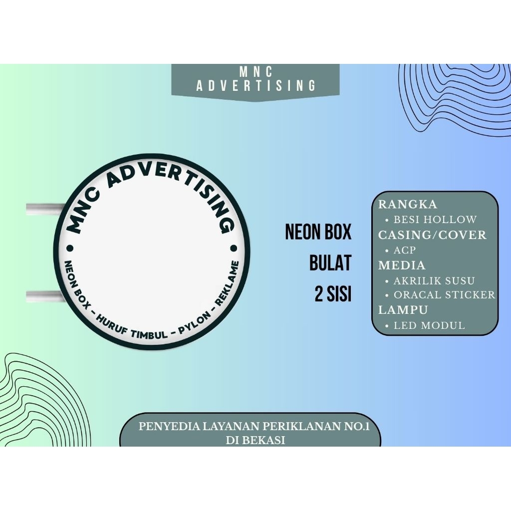 Neon Box Bulat 2 Sisi