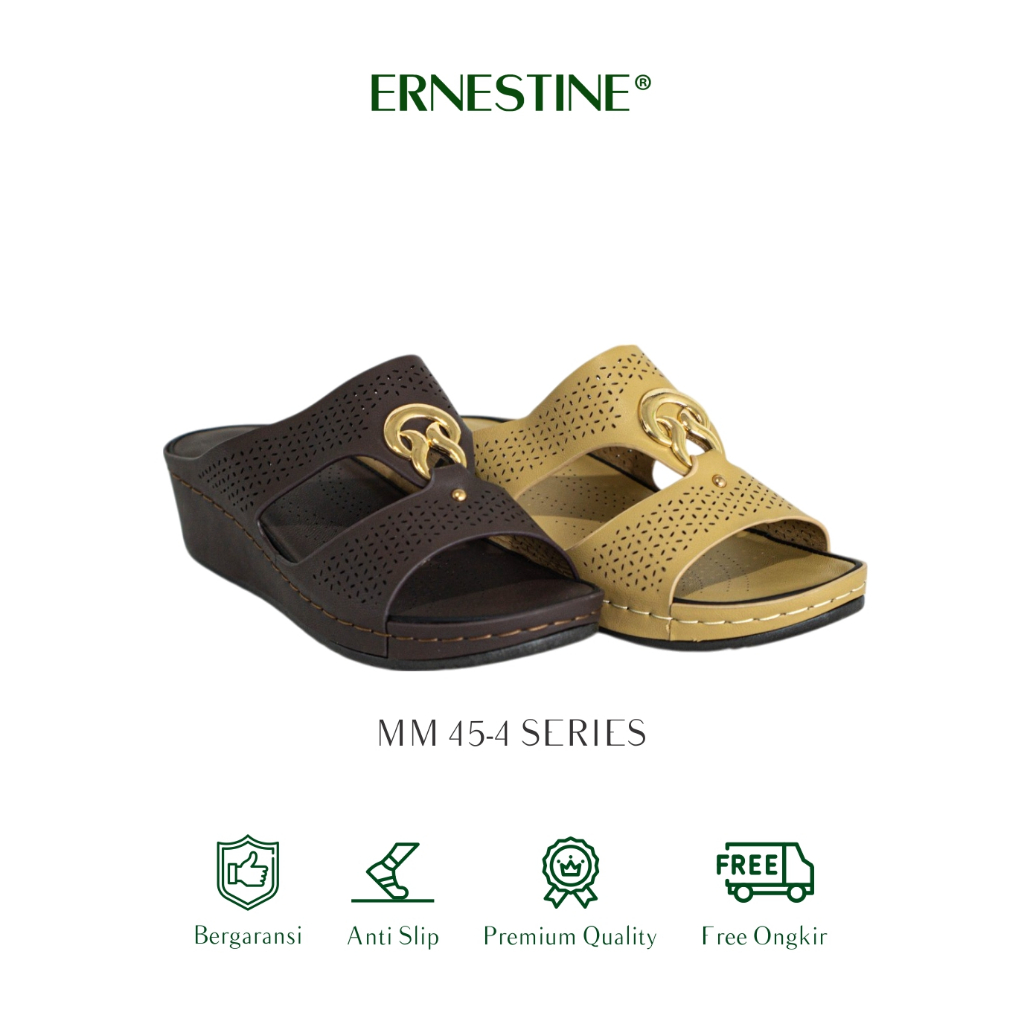 [BUY 1 GET 1 FREE] Ernestine Sandal Casual Slip On Wanita hak 3cm Type MM 45-4