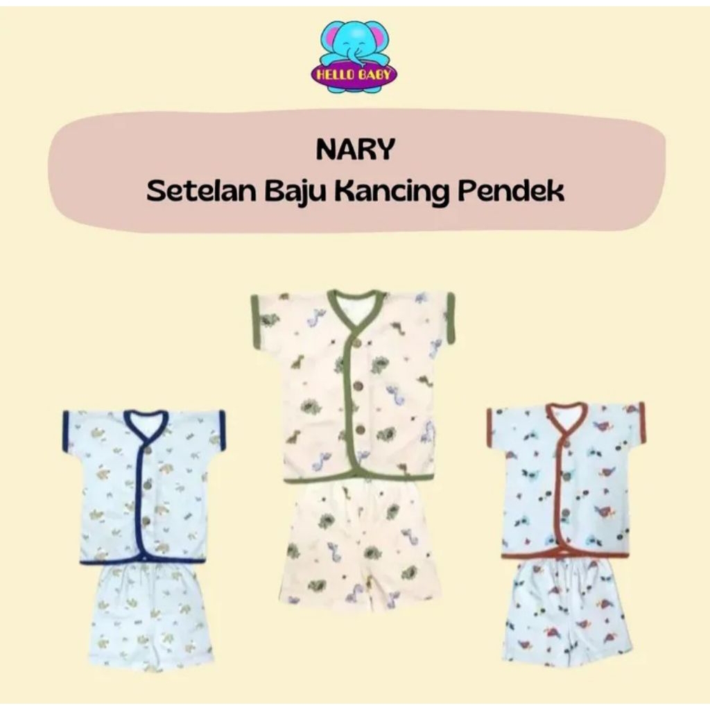 Nary Setelan Baju Kancing Pendek Bayi