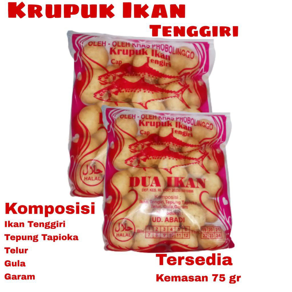 

Kerupuk Ikan Tenggiri Dua Ikan / Kerupuk Ikan Murah 100% Asli Ikan Tenggir