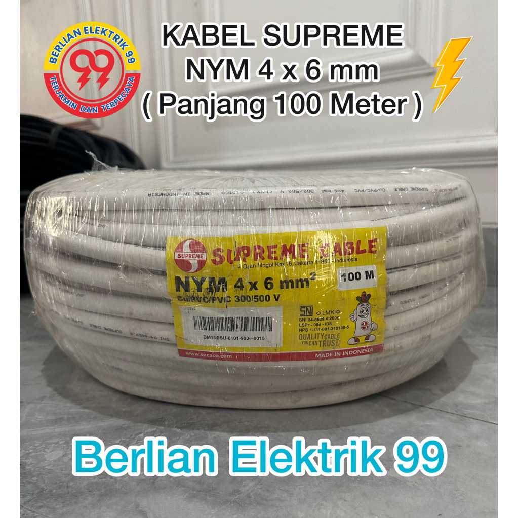 kabel supreme NYM 4x6mm @1roll 100meter/NYM 4X6mm