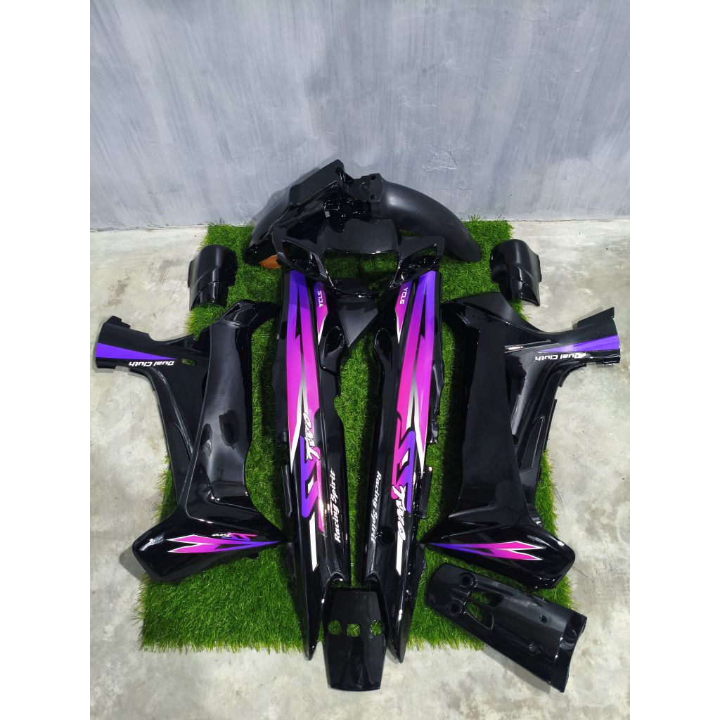 Fullset Body Halus Fizr SS Two Malaysia Hitam Ungu Custom Body Set Yamaha F1zr  SS Two Custom