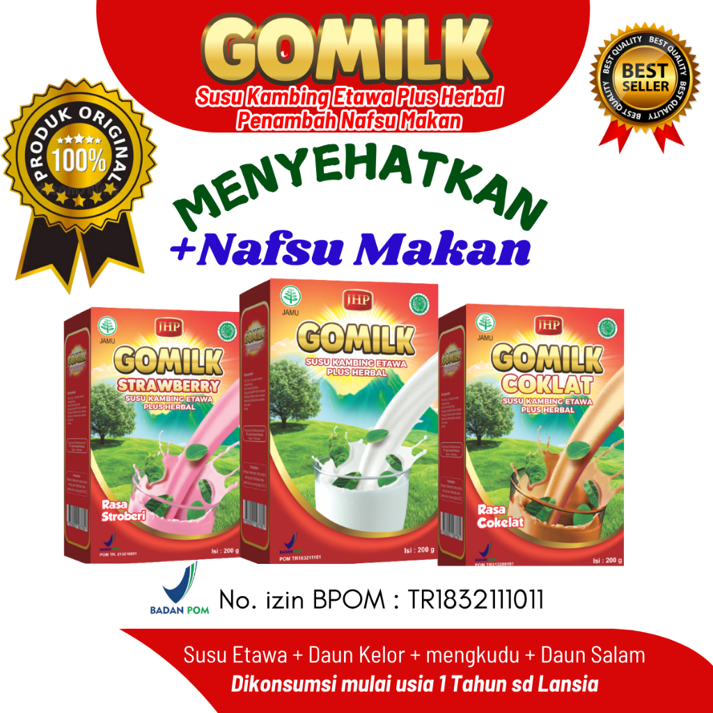 

GOMILK 200gr – Susu Etawa untuk Anak 1 Tahun+ | Nafsu Makan, Pencernaan, Tulang, Maag