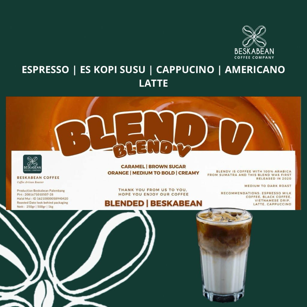

Kopi espresso blendV, 100% arabica sumatra | Beskabean | Blend espresso 100% arabica sumatera