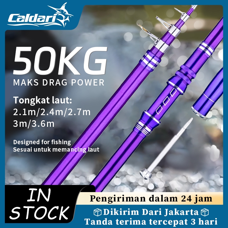 Joran Pancing Carbon Fiber Sea Fishing Rod 2.1M-3.6M/7 Tongkat Stik Pancing 3.6Meter Stick Pancingan