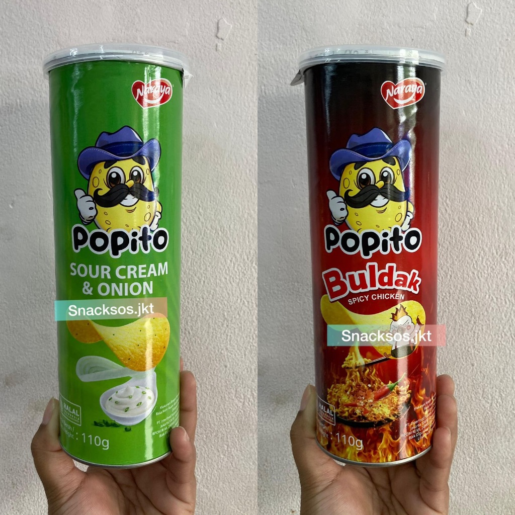 

Naraya Popito Sour Cream & Onion / Popito Buldak Spicy Chicken - Potato Chips
