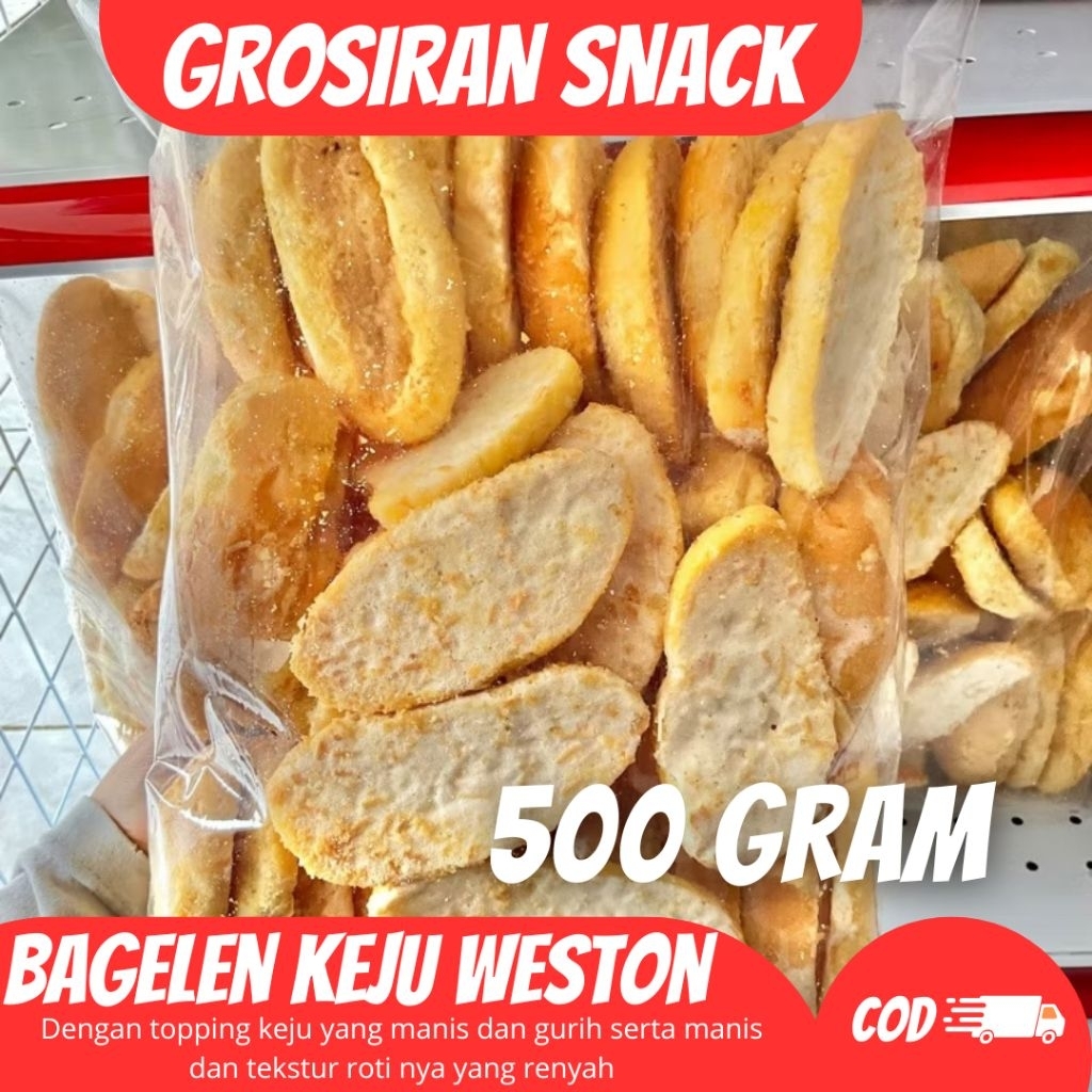 

(500 GRAM) BAGELEN KEJU / BAGELEN TOPPING KEJU / ROTI KERING TOPPING KEJU / BAGELEN PREMIUM